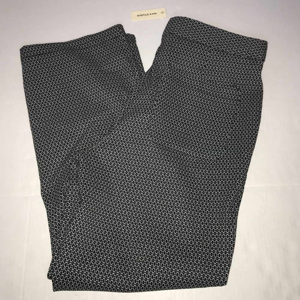 Max Studio Pants Dress/ Career Pants Sz 12 NWT Black & White Pattern Office Work